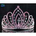 Blossom Pageant Rhinestone Crystal Tiara Crown Pink Hair Combs
